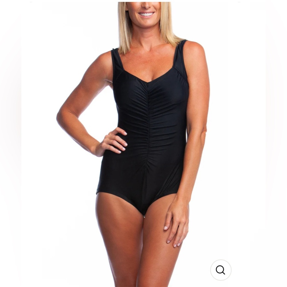 Black Maxine One-Piece Tummy Minimizer Swimsuit NWT size 8